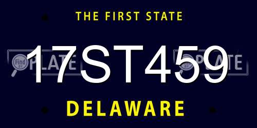 17ST459 Delaware License Plate