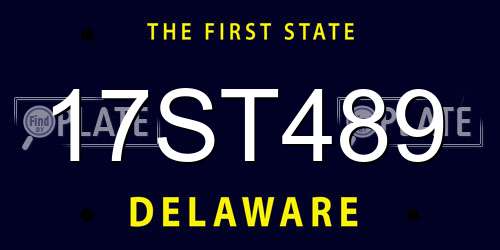 17ST489 Delaware License Plate