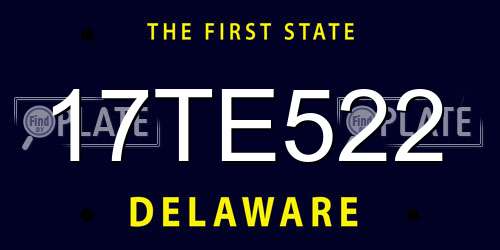 17TE522 Delaware License Plate