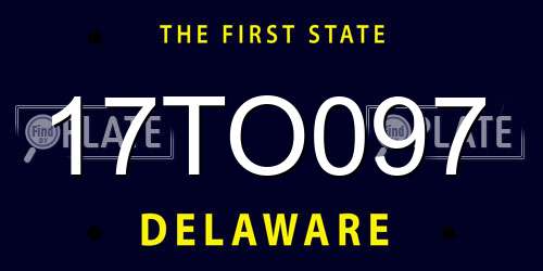 17TO097 Delaware License Plate