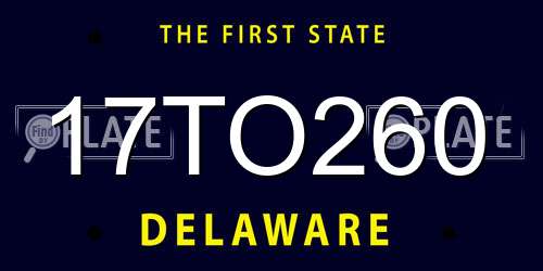 17TO260 Delaware License Plate