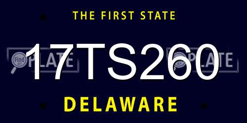 17TS260 Delaware License Plate
