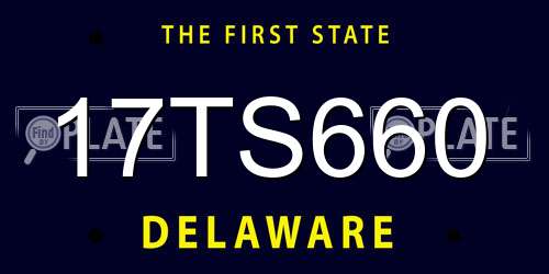 17TS660 Delaware License Plate