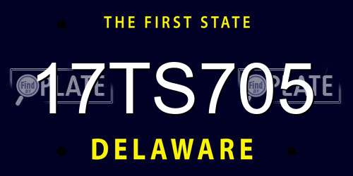 17TS705 Delaware License Plate
