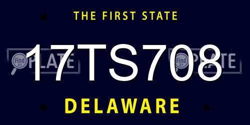 17TS708 Delaware License Plate