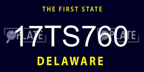 17TS760 Delaware License Plate