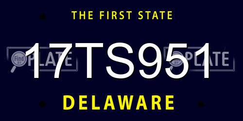 17TS951 Delaware License Plate