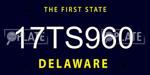 17TS960 Delaware License Plate