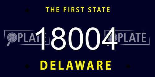 18004 Delaware License Plate