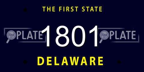 1801 Delaware License Plate