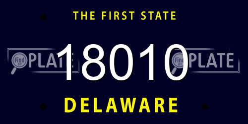 18010 Delaware License Plate