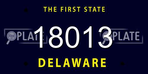 18013 Delaware License Plate