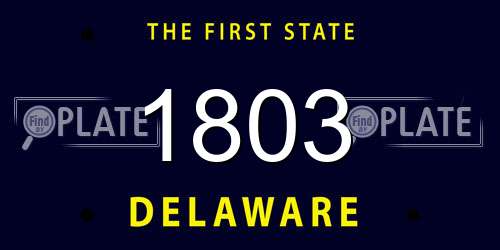 1803 Delaware License Plate