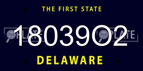 18039O2 Delaware License Plate
