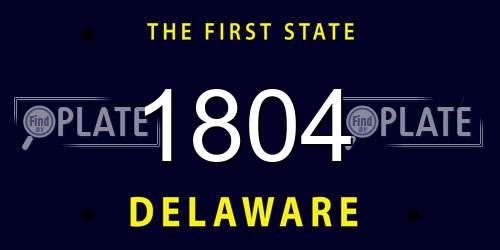 1804 Delaware License Plate