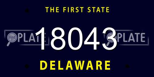 18043 Delaware License Plate