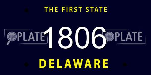 1806 Delaware License Plate
