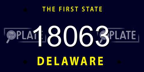 18063 Delaware License Plate