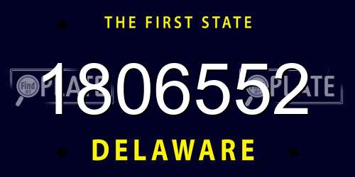 1806552 Delaware License Plate
