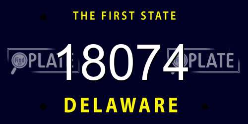 18074 Delaware License Plate