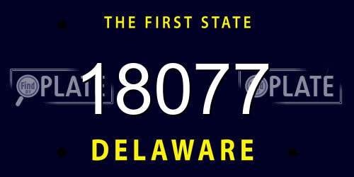 18077 Delaware License Plate
