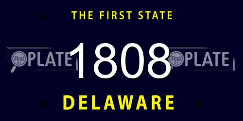 1808 Delaware License Plate