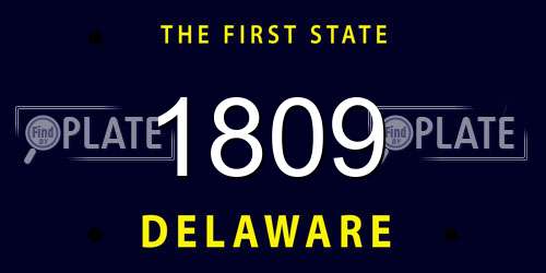 1809 Delaware License Plate