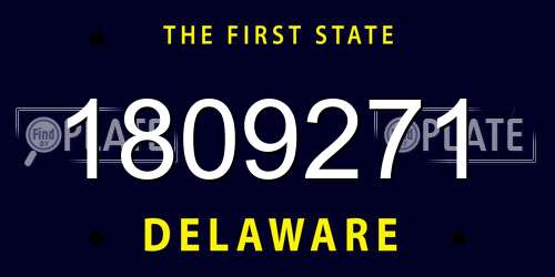 1809271 Delaware License Plate