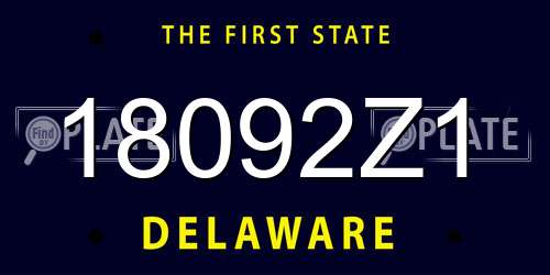 18092Z1 Delaware License Plate