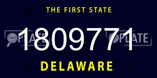 1809771 Delaware License Plate
