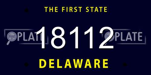 18112 Delaware License Plate