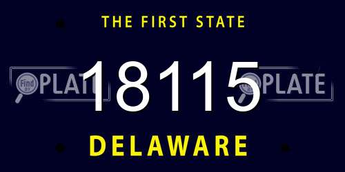 18115 Delaware License Plate
