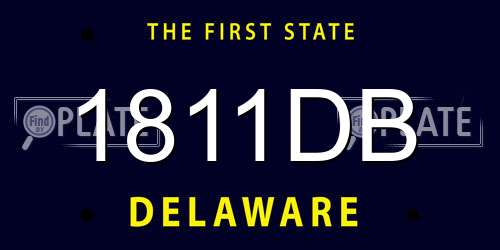 1811DB Delaware License Plate