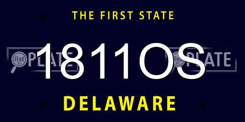 1811OS Delaware License Plate