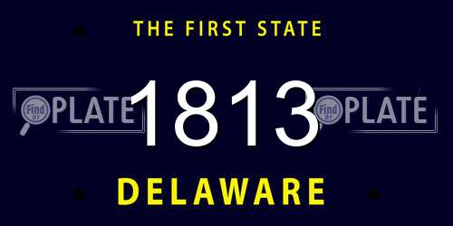 1813 Delaware License Plate