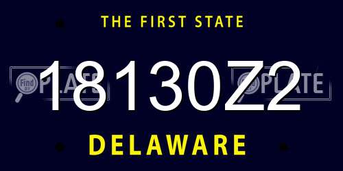 18130Z2 Delaware License Plate