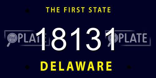 18131 Delaware License Plate