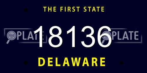 18136 Delaware License Plate