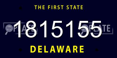 1815155 Delaware License Plate