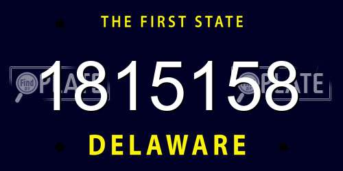 1815158 Delaware License Plate