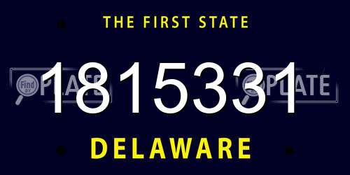 1815331 Delaware License Plate