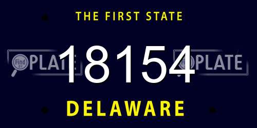 18154 Delaware License Plate