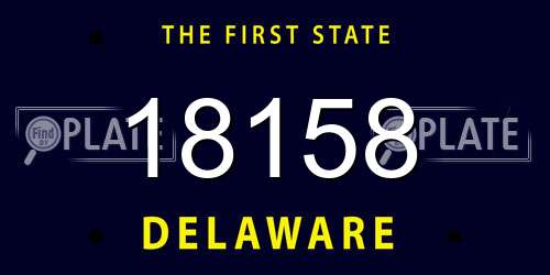 18158 Delaware License Plate