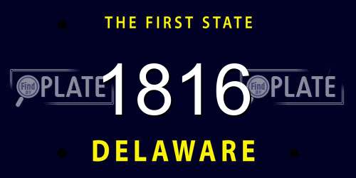 1816 Delaware License Plate