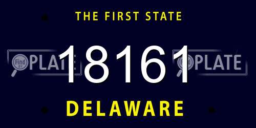 18161 Delaware License Plate