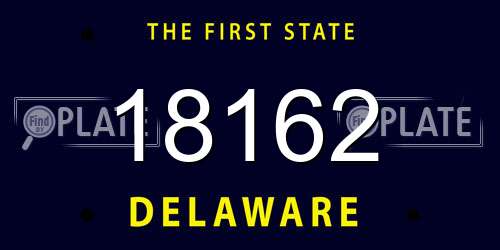 18162 Delaware License Plate