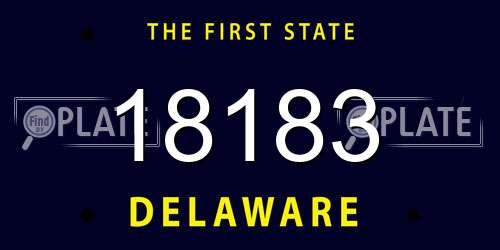 18183 Delaware License Plate