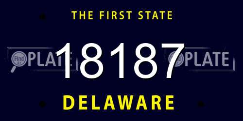 18187 Delaware License Plate