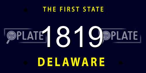 1819 Delaware License Plate