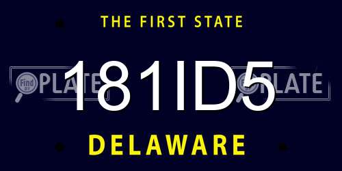 181ID5 Delaware License Plate